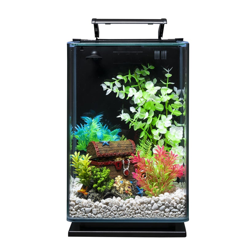 GloFish Plant Aquarium DÃ©cor, Green and White Large, Fluorescent Under Blue LED Light - Image 4